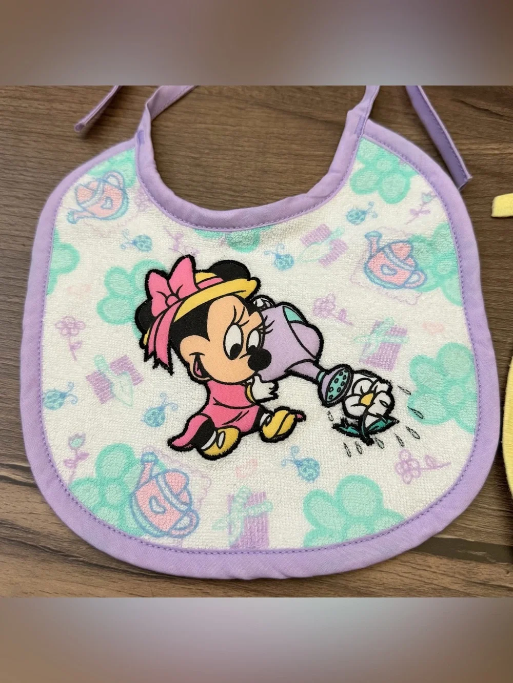 Vintage Disney Babies Baby Minnie Mouse & Baby Donald/Daisy Duck Bib Bundle